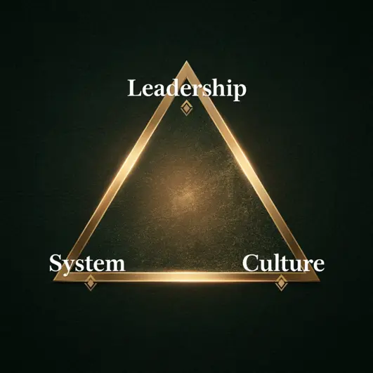 Leadership, System, Culture Triangle